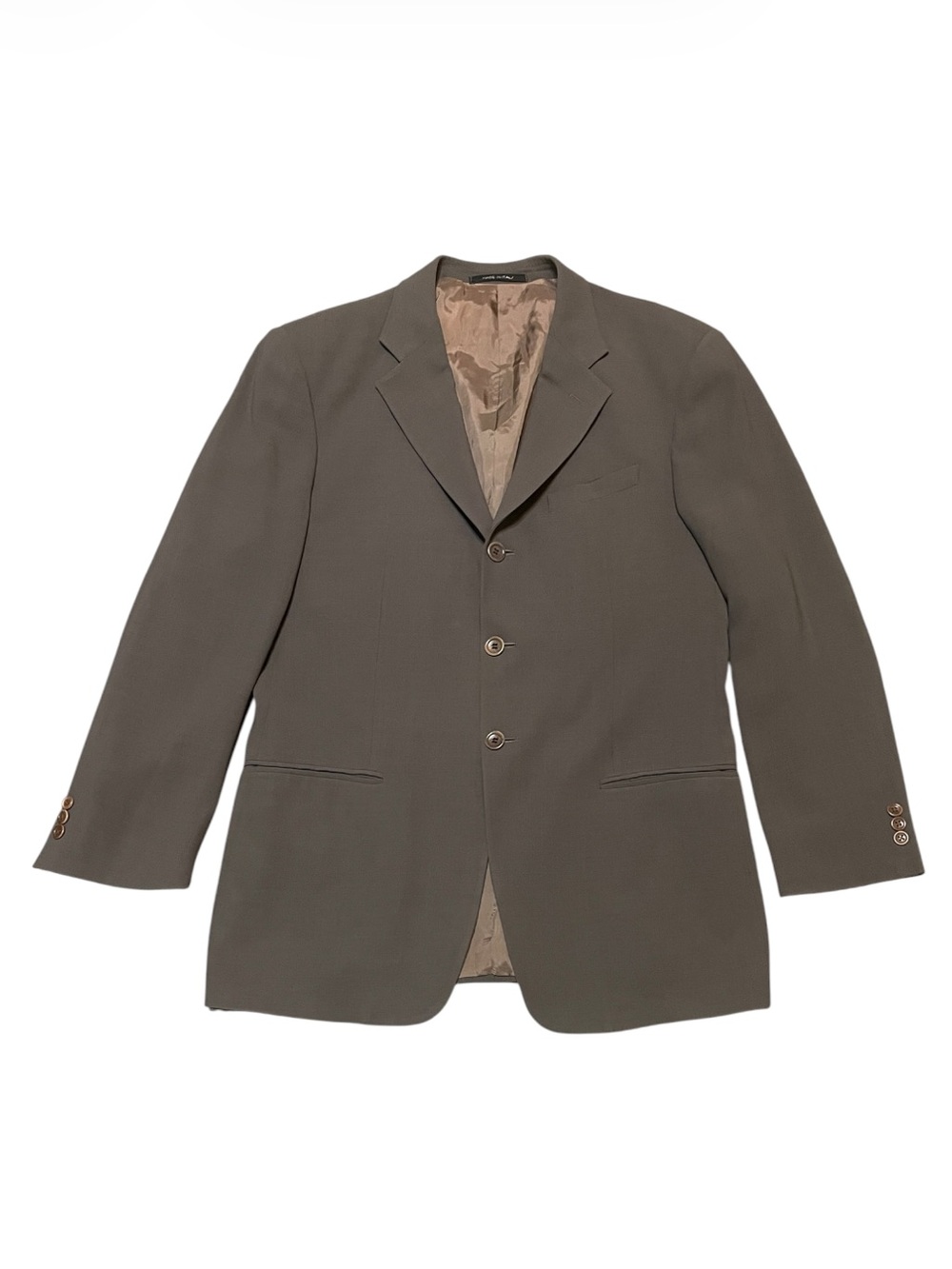 Vintage Armani Collezioni Brown Virgin Wool 3-Button Blazer Suit Jacket - 40R